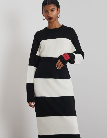 ‘IRO’ ΡΙΓΕ ΠΛΕΚΤΟ ΦΟΡΕΜΑ (ECRU/BLACK) MAMOUSH ΝΕΕΣ ΑΦΙΞΕΙΣ 2