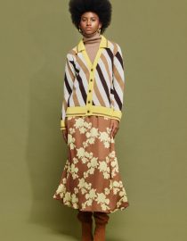 ‘ATHENA’ ΡΙΓΕ ΠΛΕΚΤΗ ΖΑΚΕΤΑ (YELLOW/CHOCOLA) MAMOUSH