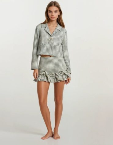 MINI ΚΑΡΟ ΦΟΥΣΤΑ (MINT BLUE VICHY) MILKWHITE ΝΕΕΣ ΑΦΙΞΕΙΣ 2