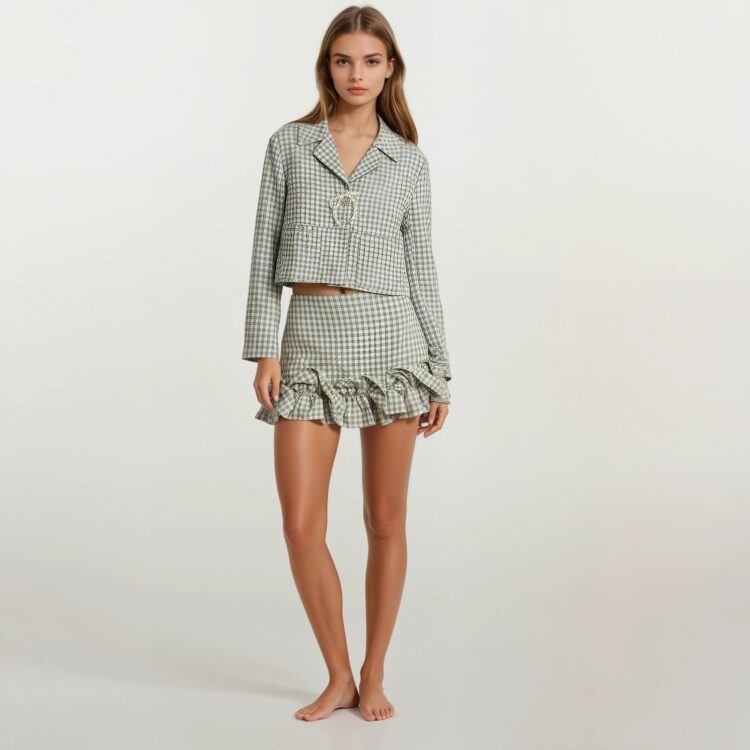 ΚΑΡΟ ΣΑΚΑΚΙ ΜΕ ΦΙΟΓΚΟ ΑΠΟ ΠΕΡΛΕΣ (MINT BLUE VICHY) MILKWHITE ΝΕΕΣ ΑΦΙΞΕΙΣ 5