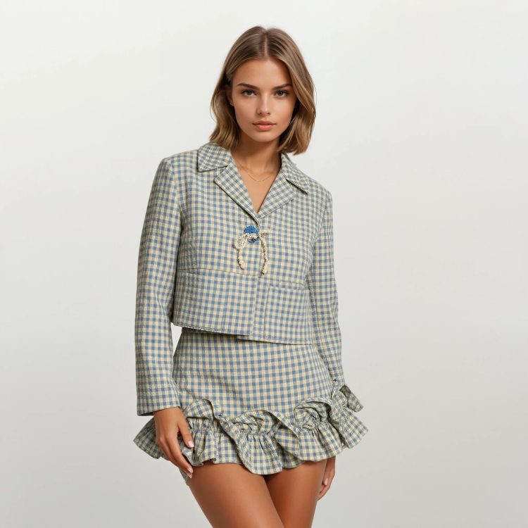 ΚΑΡΟ ΣΑΚΑΚΙ ΜΕ ΦΙΟΓΚΟ ΑΠΟ ΠΕΡΛΕΣ (MINT BLUE VICHY) MILKWHITE ΝΕΕΣ ΑΦΙΞΕΙΣ 4